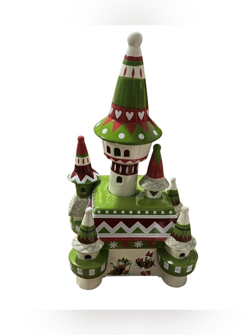Disney Parks Holiday Nordic Winter Light-Up Fantasyland Castle Ceramic Figurine